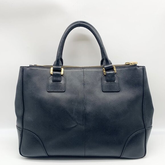 Tory Burch Black Saffiano Leather Robinson Double Zip Convertible Satchel - Picture 2 of 12